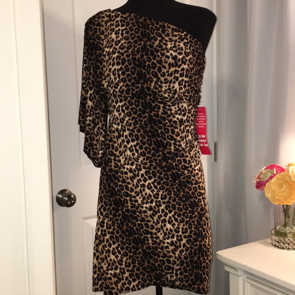 COPY - New ! Leopard One Shoulder a Dress